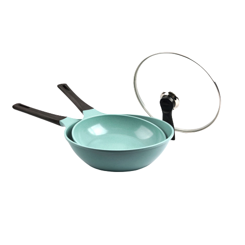 Non Stick Jade Ceramic Coating Frying Pan and Wok
