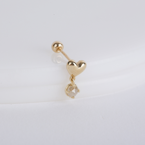 Heart Rough Diamond Drop Piercing