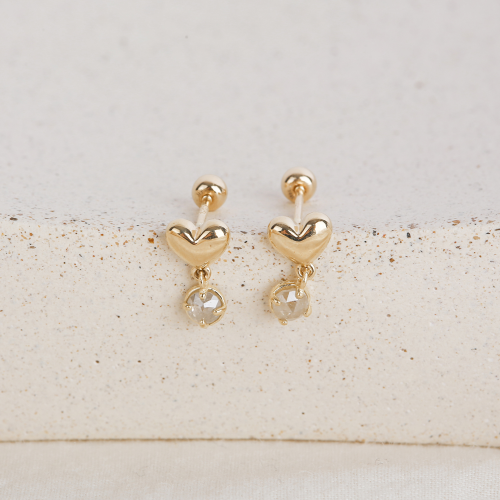 Heart Rough Diamond Drop Piercing