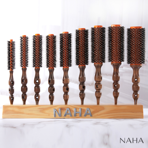 NAHA Ceramic Wooden Round Hair Brush