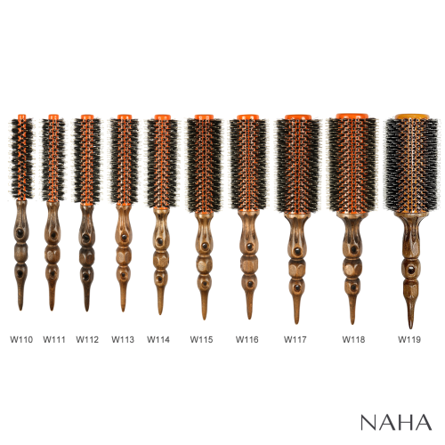 NAHA Ceramic Wooden Round Hair Brush