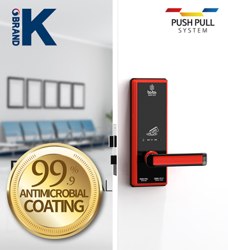 Smart  hotel lock with antimicrobial coating