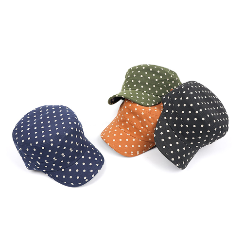 One Tone Dot Pattern Military Cap