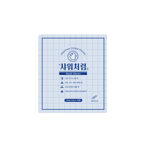 Glovetype waterless cleaning tissue