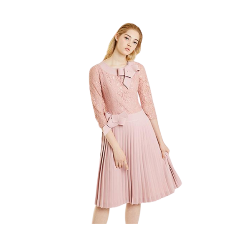 lace and pleats dress