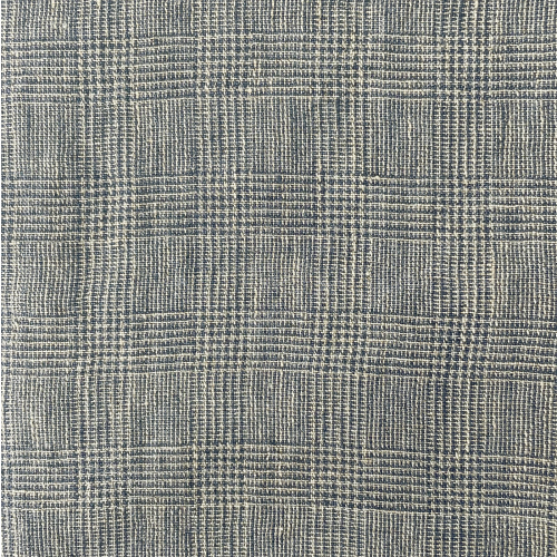 Linen Fabric High Twisted Yarn Navy Glen Check