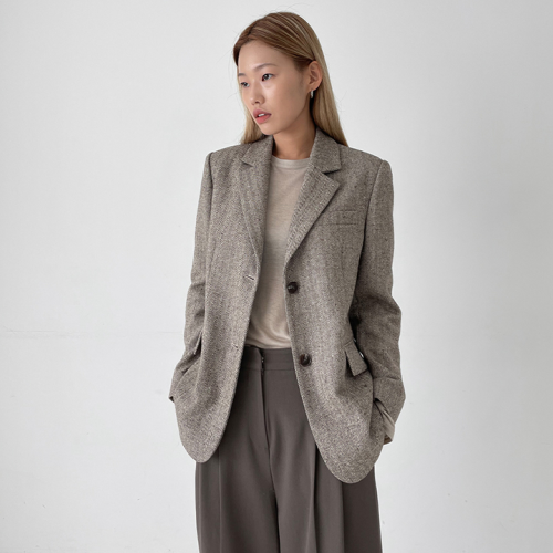 New Herringbone Dayday Jacket Brown