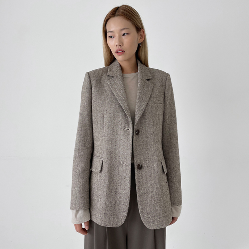 New Herringbone Dayday Jacket Brown