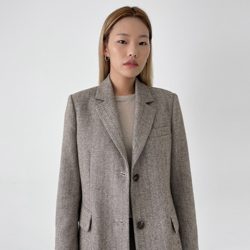 New Herringbone Dayday Jacket Brown