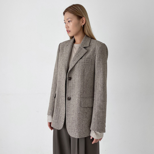 New Herringbone Dayday Jacket Brown