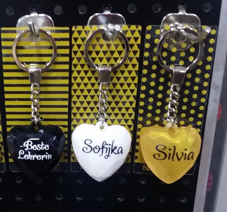 Acrylic Dia Cut Heart Keyring