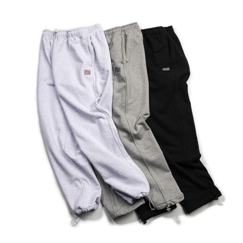 Mountain Logo Loose Fit Sweat Pants Black
