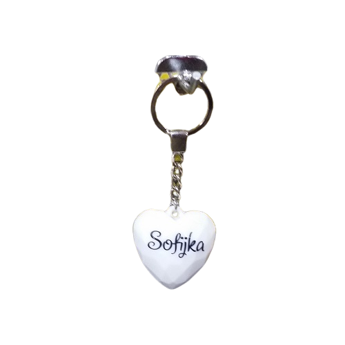 Acrylic Dia Cut Heart Keychain