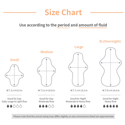 Revesomi reusable sanitary pad 4 sizes