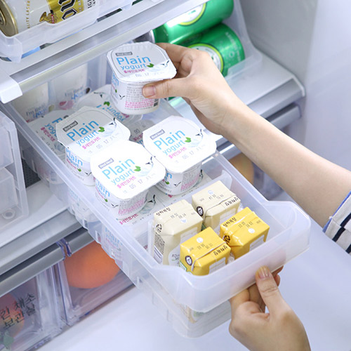 Plastic Storage Bins Stackable Refrigerator Organi