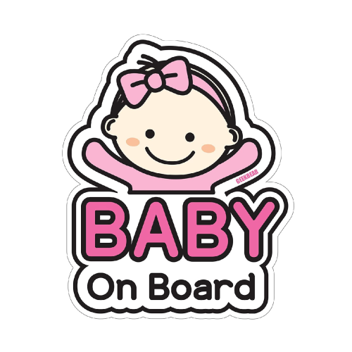 GEEKBEAR Baby on Board Sticker for Cars Basic Girl