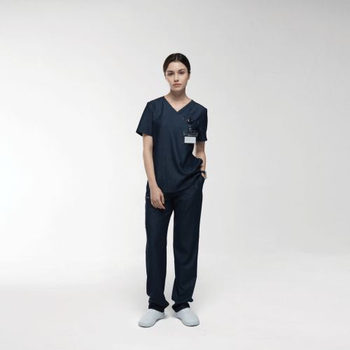 ATVLO PRIMO Lucy  Denim Scrub Top