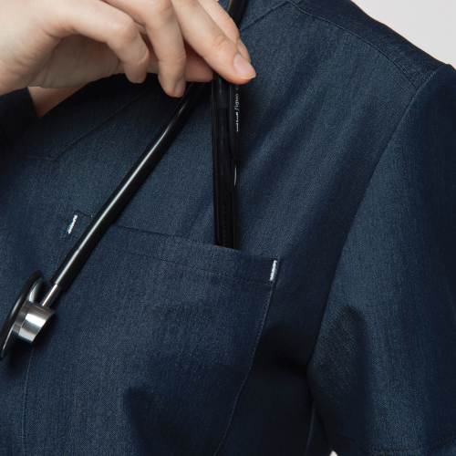 ATVLO PRIMO Lucy  Denim Scrub Top