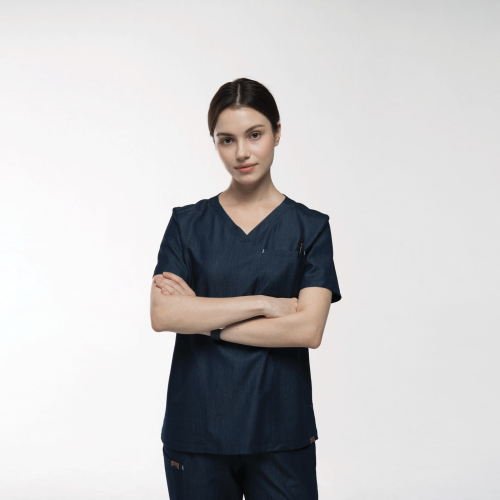 ATVLO PRIMO Lucy  Denim Scrub Top