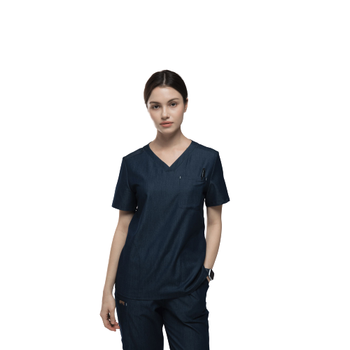 ATVLO PRIMO Lucy  Denim Scrub Top