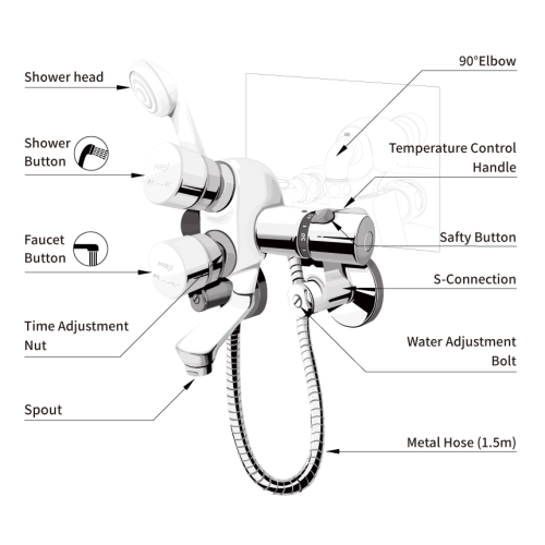 Self Closing Shower Mixer