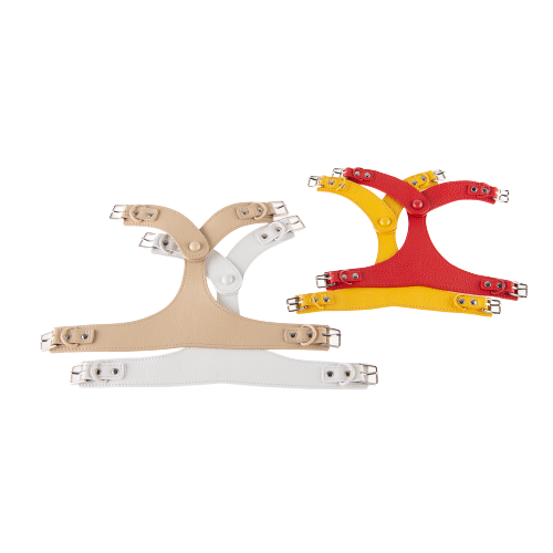 Puppy Zone Leather Harness Beige