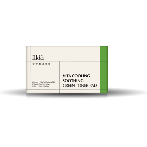 illda vita cooling soothing green toner pad package
