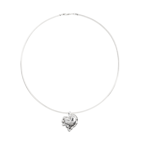 Big Melting Heart Pendant Silver