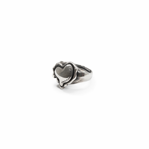Melting Heart Bold Ring Antique Silver