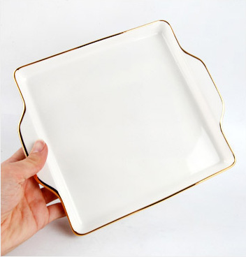 24k Gold Rim Sharing Dish