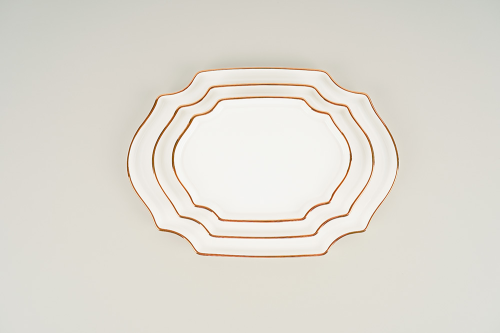 24k Gold Rim Octagonal Plate