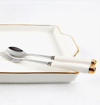 24k Gold Rim Sharing Dish