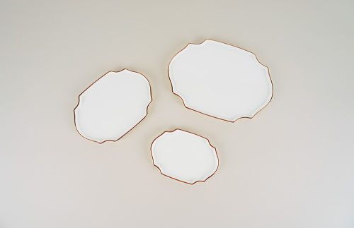 24k Gold Rim Octagonal Plate