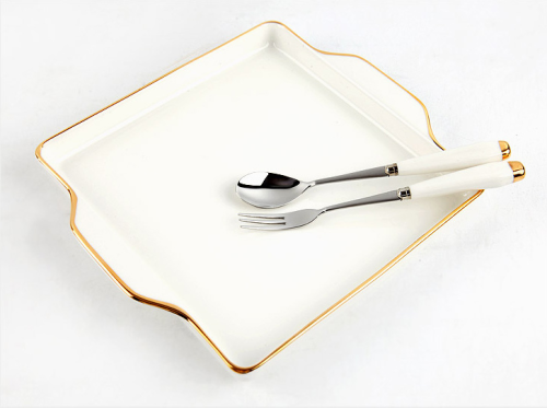 24k Gold Rim Sharing Dish