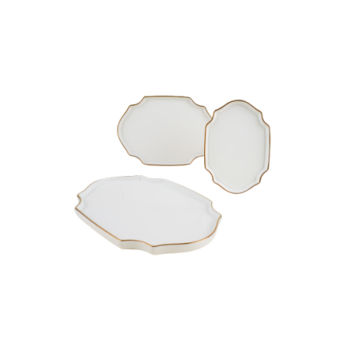 24k Gold Rim Octagonal Plate