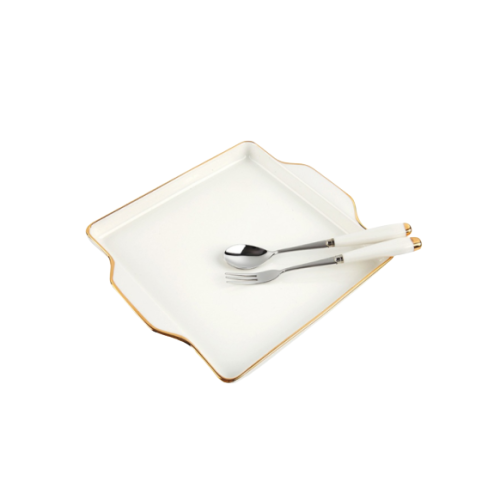 24k Gold Rim Sharing Dish