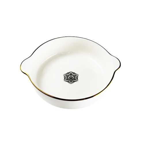 a bowl with a flower