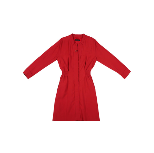 long red shirt dress