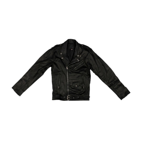 black leather jacket