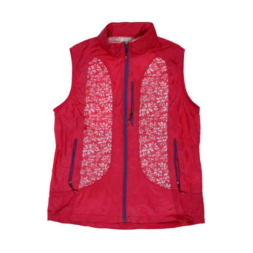 pink floral print gilet