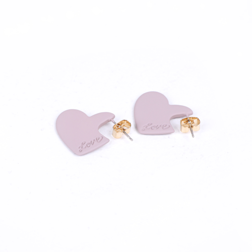 Silverpost Heart Earring Pink