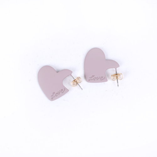 Silverpost Heart Earring Pink