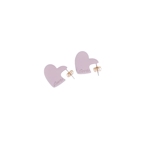 Silverpost Heart Earring Pink