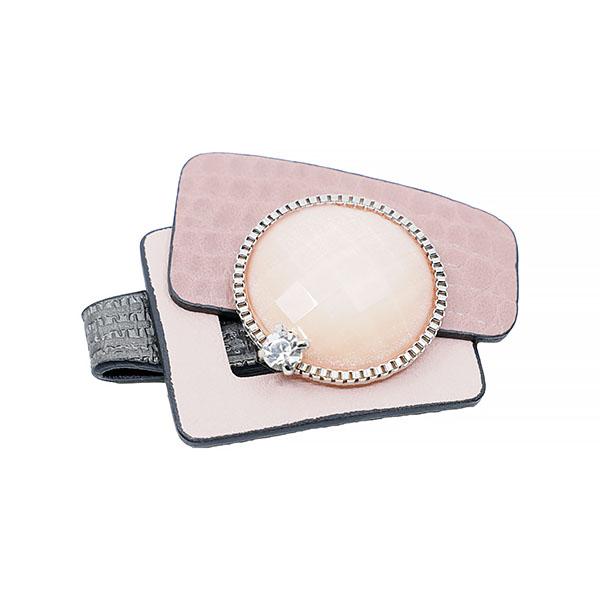 pink leather wallet and coin purse with crystal