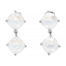 white crystal earrings
