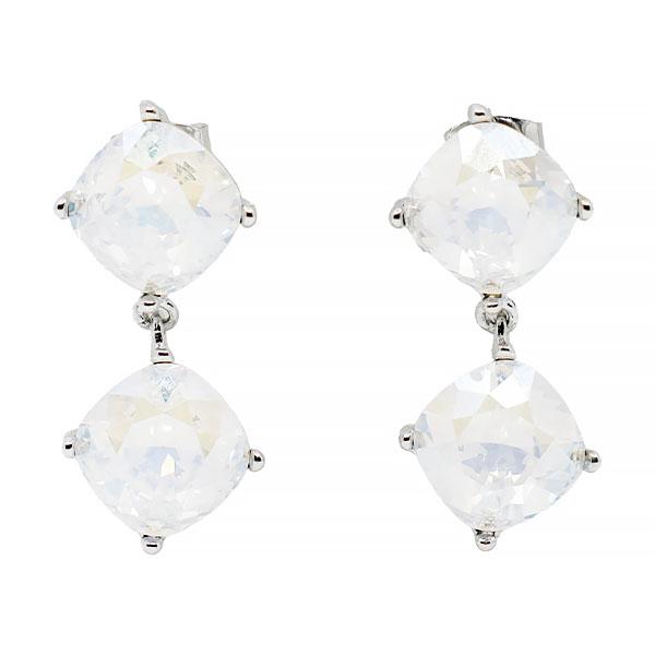 white crystal earrings