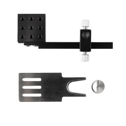 black metal bracket and black plastic handle