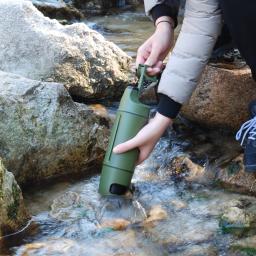 Purisoo Plus is a portable water purification bottle with upgraded usability in terms of pumping and drinking. The upgraded version comes with Modular Filters that allow you to choose and combine the filters you want, and thereby purify contaminated water water anytime anywhere.