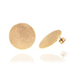 round gold cufflinks