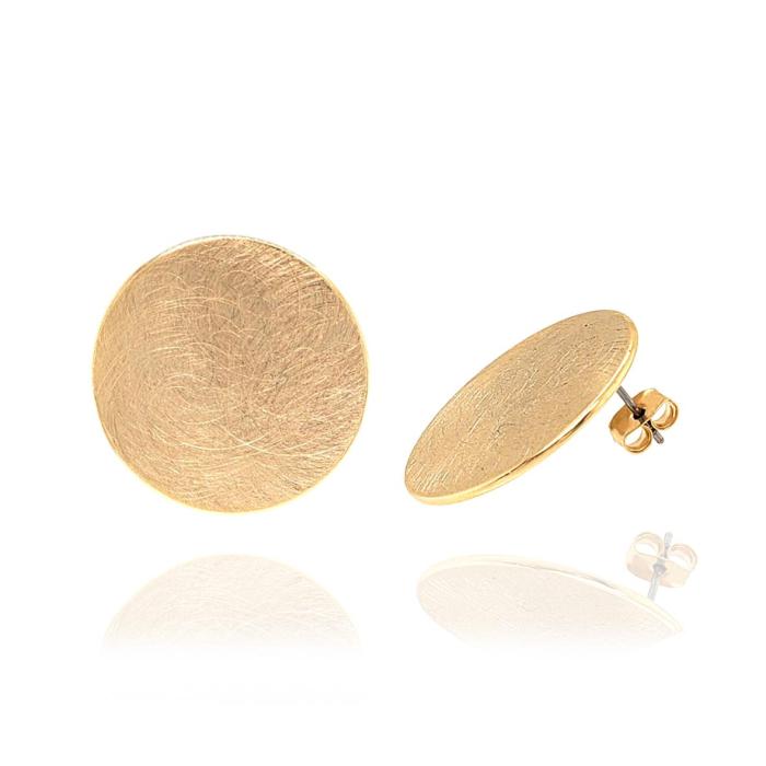 round gold cufflinks